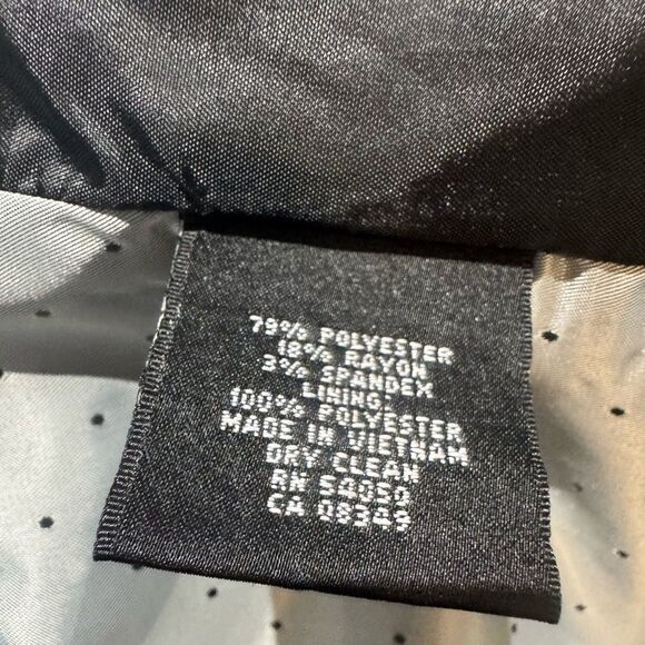 Kasper vintage denim look open stitch 2 piece blazer trouser pantsuit size 8 - Picture 9 of 10